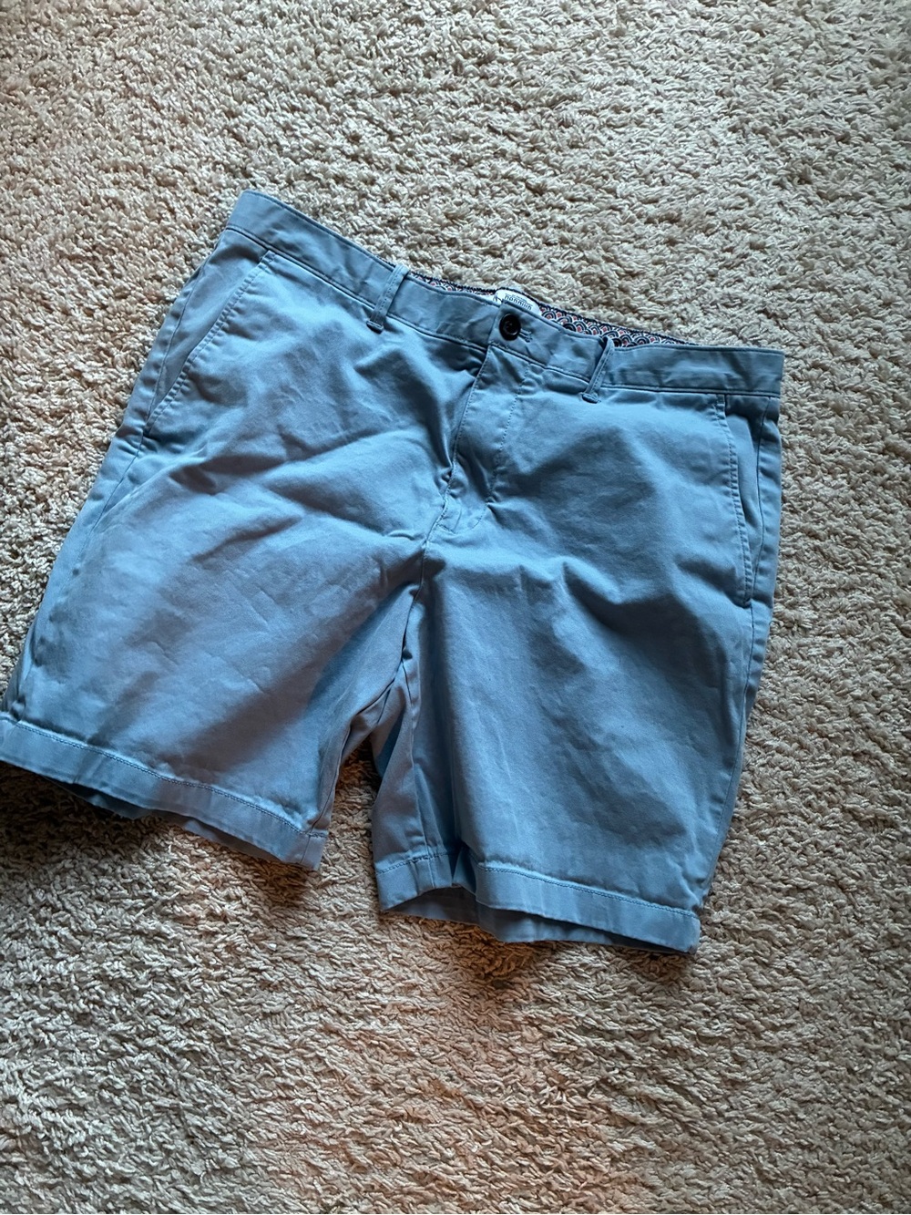 Original Penguin Light Blue Flat Front Chino Shorts
